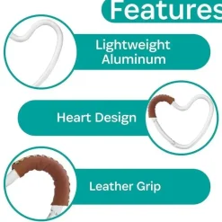 Kidco - BUGGY HEART HOOK da BUGGYGEAR, alumínio prateado/couro marrom Outlet