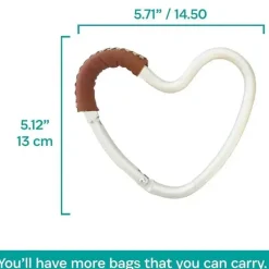 Kidco - BUGGY HEART HOOK da BUGGYGEAR, alumínio prateado/couro marrom Outlet