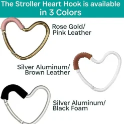 Kidco - BUGGY HEART HOOK da BUGGYGEAR, ouro rosa/couro rosa Hot