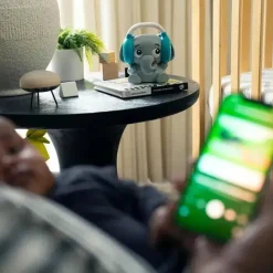 Baby Einstein Kids II - Earl The Elephant Máquina de som de chupeta Bluetooth, luz noturna de música de fluxo New