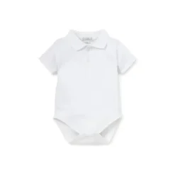 Kissy Kissy - Body de manga curta para bebê com gola de malha, branco Fashion