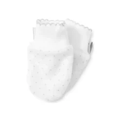 Kissy Kissy - Luvas com estampa de bolinhas, branco/prateado Hot