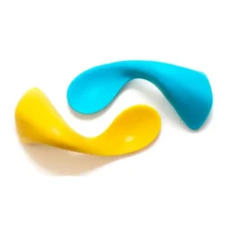 Kizingo - Right-Handed Curved Baby Spoons For Baby-Led Weaning, 2-Pack Light Blue Hot