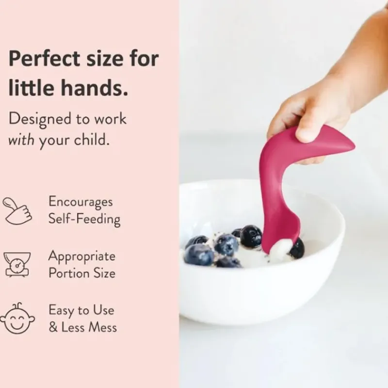 kizingo__righthanded_curv_SKUUOfUzJqH_3.webp Kizingo - Right-Handed Curved Baby Spoons For Baby-Led Weaning, 2-Pack Light Blue Hot