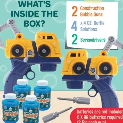 MacroBaby Klevly - Construction Bubble Gun (Includes 2 Guns And 4 Bubble Solutions) Discount