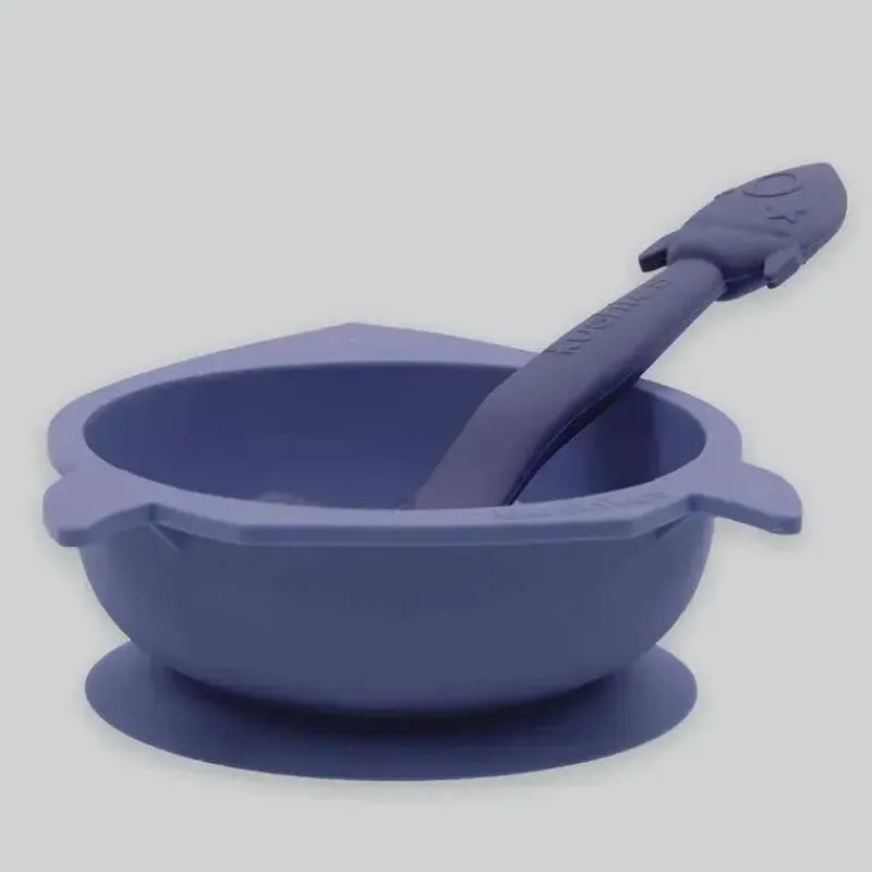 kushie__silibowl_tigela_e_SKUNH5l4HY5_1.webp Kushies Baby Kushie - Silibowl Tigela e Colher de Silicone Azul Fashion