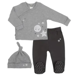 Kushies Baby Kushies - Conjunto Leve-me para Casa, Calça e Chapéu Cinza Online