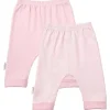 Kushies Baby Kushies 2 Pack Cuffed Pant - Rosa sólido / listra Online