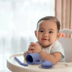 Kushies Baby Kushies - Sili Sippy Cup + Palha Violeta lilás New