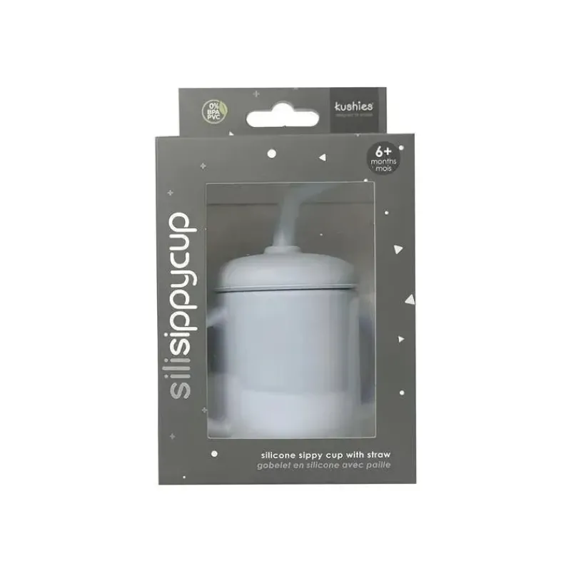 kushies_baby__copo_de_sil_SKUL4cJ5ndX_1.webp Kushies Baby - Copo de silicone inquebrável e à prova de derramamento SILISIPPY com canudo, 4 onças, azul Outlet