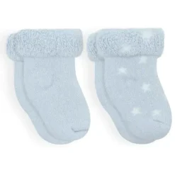 Kushies Baby - 2Pk Boy Meias Terry, 0/3M, Gelo Sólido/Estrelas Discount