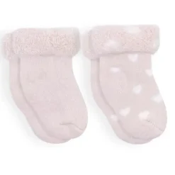 Kushies Baby - 2Pk Girl Blush Solid & Hearts Socks Terry, 3/6M Discount