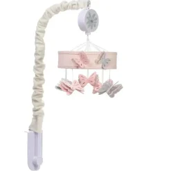 Lambs u0026 Ivy Lambs &amp; Ivy - Bebê floresce borboleta rosa musical berço brinquedo chupeta móvel New