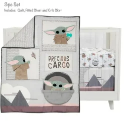 Lambs u0026 Ivy Lambs &amp; Ivy - Conjunto de cama para berço de bebê 3Pk Star Wars The Child Baby Yoda Hot