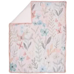 Lambs u0026 Ivy Lambs &amp; Ivy - Conjunto de cama para berço de bebê com 3 peças Baby Blooms rosa floral/borboleta New