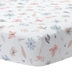 Lambs u0026 Ivy Lambs &amp; Ivy - Conjunto de cama para berço de bebê com 3 peças Baby Blooms rosa floral/borboleta New