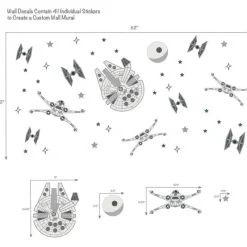 Lambs u0026 Ivy Lambs &amp; Ivy - Decalque de parede, Stars Wars Millennium Falcon Tie Fighters New