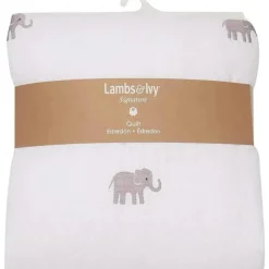 Lambs u0026 Ivy Lambs & Ivy - Linho Branco Cremoso Elefante Exclusivo Sale