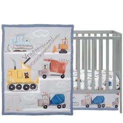 Lambs u0026 Ivy Lambs &amp; Ivy - 3Pk Construction Zone Trucks Berçário Conjunto de cama para berço de bebê Fashion