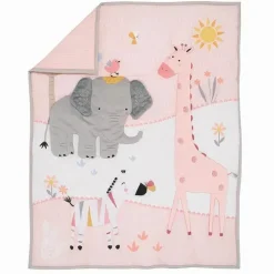 Lambs u0026 Ivy Lambs &amp; Ivy - 3Pk Jazzy Jungle Safari Animals Conjunto de cama para berço rosa Online