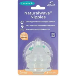 Lansinoh - Mamadeiras de silicone NaturalWAVE 2 unidades, fluxo lento Hot