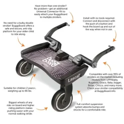 Lascal BuggyBoard Maxi Preto | Prancha universal para carrinho de passeio New