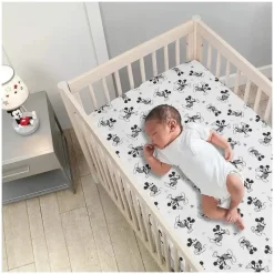 Lambs u0026 Ivy Lençol com elástico para berço do Mickey Mouse Lambs &amp; Ivy Magical Clearance