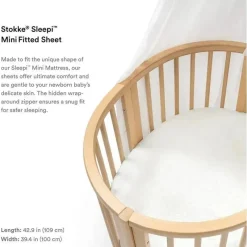 Stokke Lençol com elástico - Sleepi mini, leques cinza Clearance