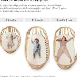 Stokke Lençol com elástico - Sleepi mini, leques cinza Clearance