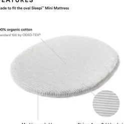 Stokke Lençol com elástico - Sleepi Mini da Pehr, Stripes Away Pebbles Hot