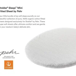Stokke Lençol com elástico - Sleepi Mini da Pehr, Stripes Away Pebbles Hot