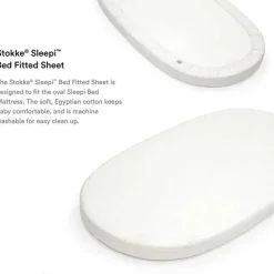 Stokke Lençol com elástico - Sleepi, leques cinza Sale