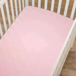 American Baby Company Lençol de berço ajustável American Baby - Supreme 100% algodão natural jersey, rosa Hot
