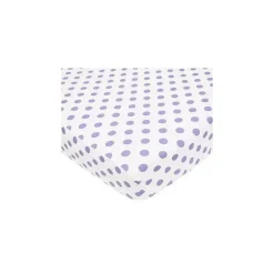 American Baby Company Lençol de berço americano de algodão percal, bolinhas de lavanda Discount