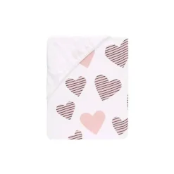 Lambs u0026 Ivy Lençol de berço com assinatura Lambs & Ivy assinatura coração a coração rosa/branco New