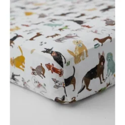 Little Unicorn Lençol de berço de musselina de algodão unicórnio Woof Hot
