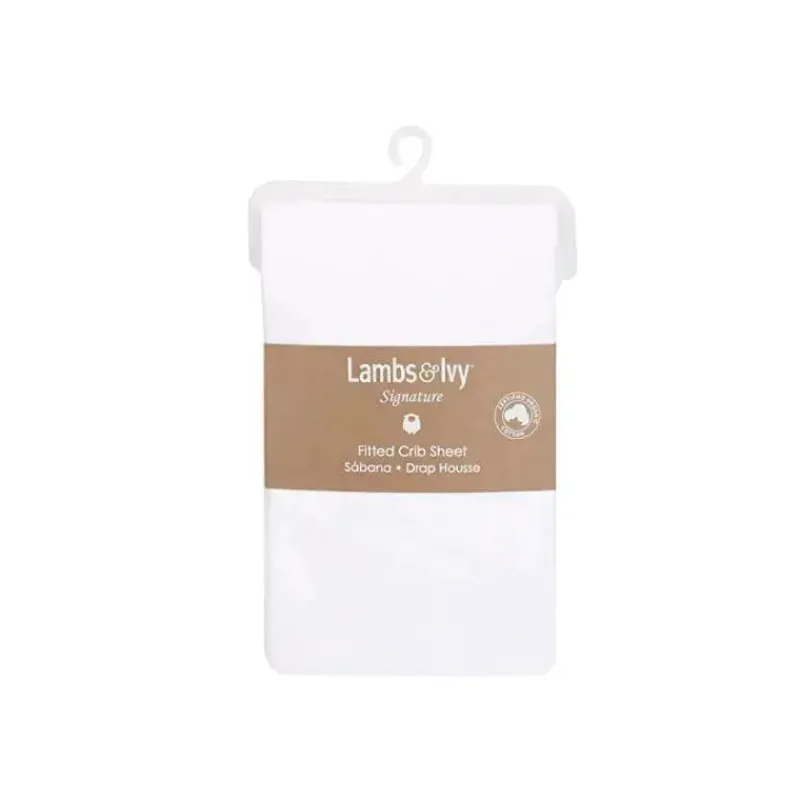 Lambs u0026 Ivy Lençol para berço de cordeiros e hera branco Fashion