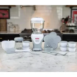 Nuby Liquidificador Garden Fresh Mighty, Máquina de Comida para Bebê - Cinza Frio Fashion