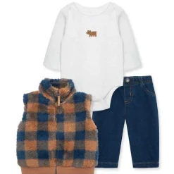 Little Me Litlle Me - Conjunto de colete xadrez para bebê 3Pk Online