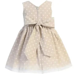 Lito Children's Wear Lito - Bebés Meninas Caqui Algodão Chambray Bolinhas Online