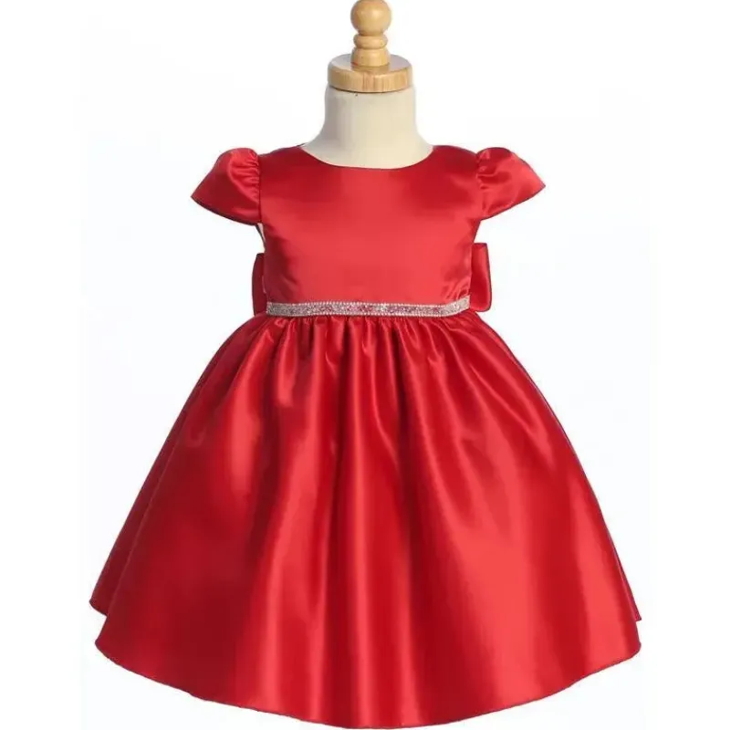lito__vestido_de_cetim_pa_SKUBQLuCnr7_0.webp Lito Children's Wear Lito - Vestido de cetim para bebê menina com detalhes em miçangas e strass, vermelho Natal, 12-18 meses Fashion