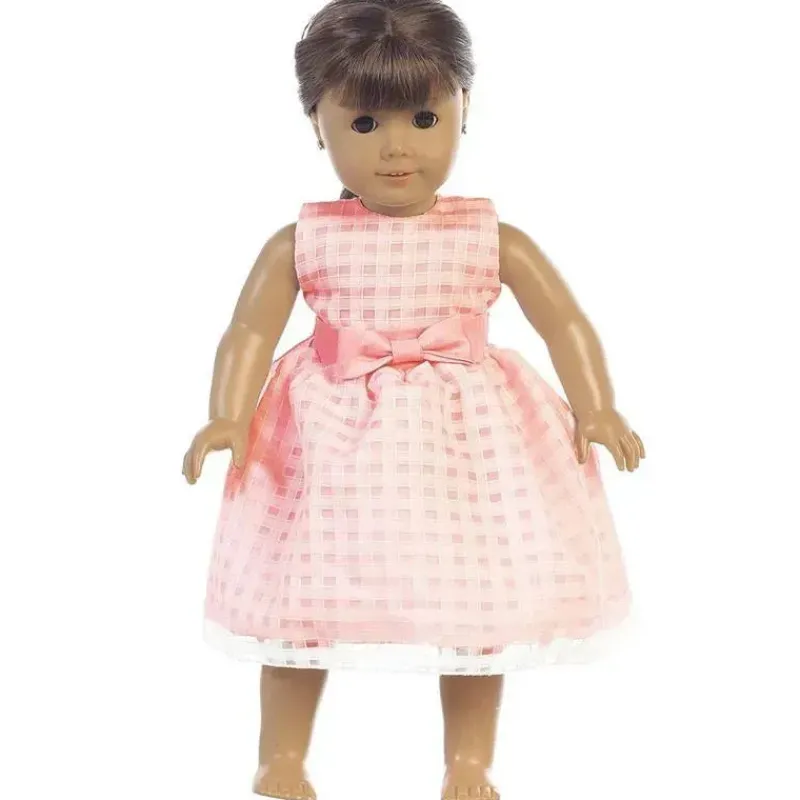 lito__vestido_de_organza__SKUYXmtslqc_0.webp Lito Children's Wear Lito - Vestido de organza com vestido de bonecas Burnout Squares, Coral Hot