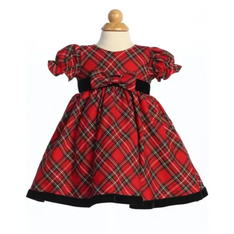 lito__vestido_xadrez_de_n_SKURdHPEKyx_0.webp Lito Children's Wear Lito - Vestido Xadrez de Natal Vermelho, Verde e Preto New