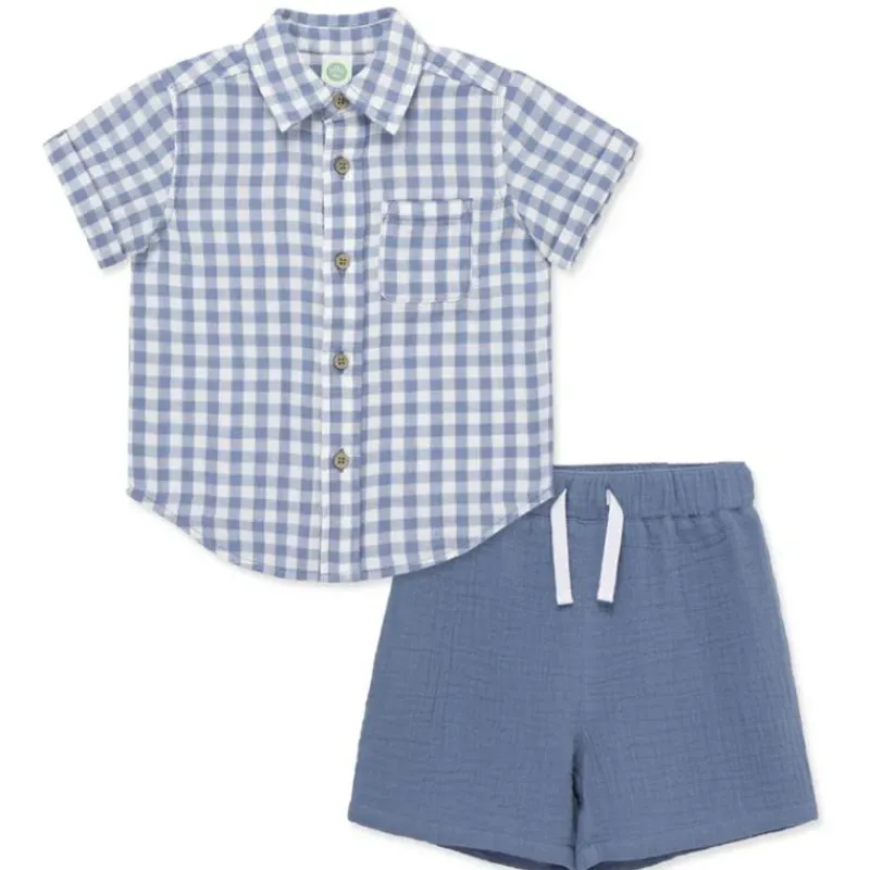 little_me__baby_boy_check_SKUDozy44pU_0.webp Little Me - Baby Boy Check Woven Short Set, Blue Outlet