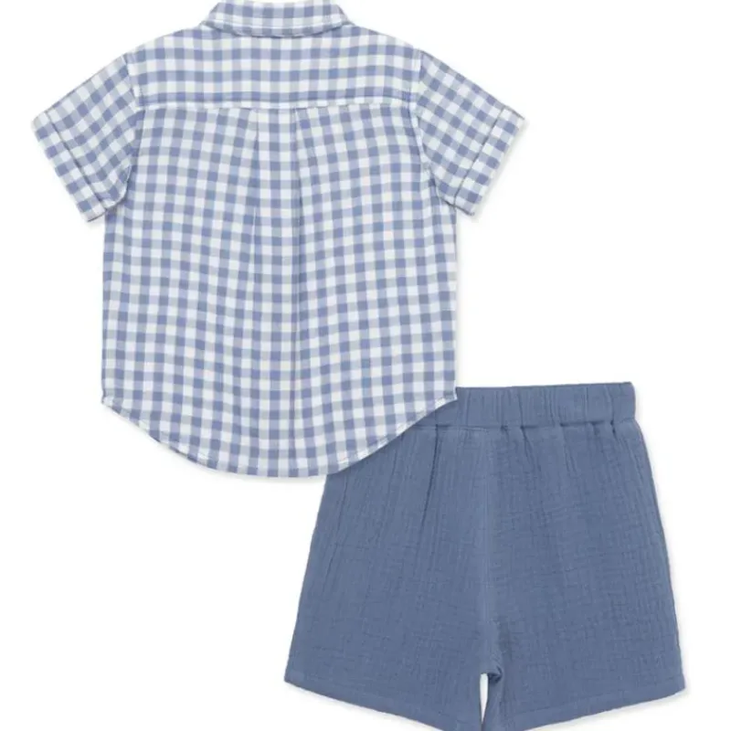 little_me__baby_boy_check_SKUDozy44pU_1.webp Little Me - Baby Boy Check Woven Short Set, Blue Outlet