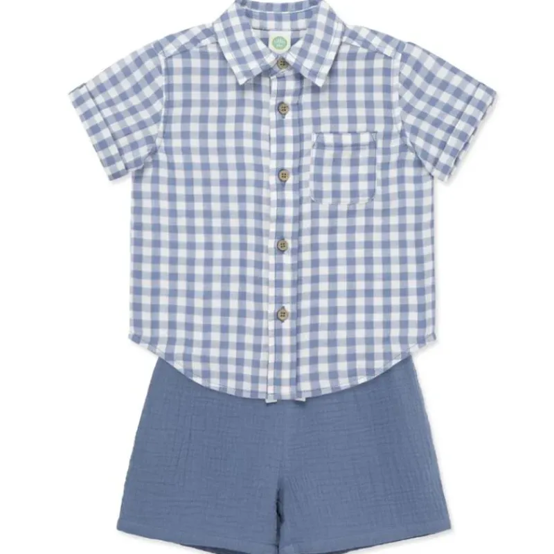 little_me__baby_boy_check_SKUDozy44pU_3.webp Little Me - Baby Boy Check Woven Short Set, Blue Outlet