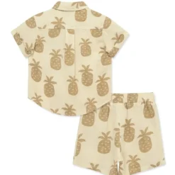 Little Me - Baby Boy Pineapple Woven Short Set, Tan New