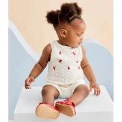 Little Me - Baby Girl Cherry Pointelle Knit Set, Ivory Outlet
