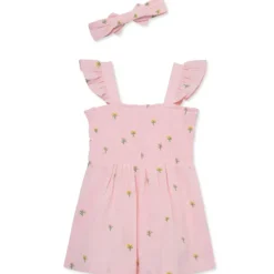 Little Me - Baby Girl Floral Schiffli Woven Romper Pink New