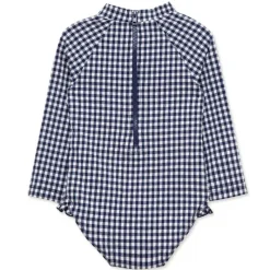 Little Me - Baby Girl Gingham 1-Piece Rashguard Swimsuit Blue New